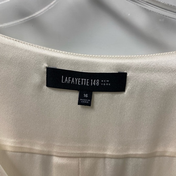 Lafayette 148 New York Ivory Satin Blouse - Picture 5 of 5